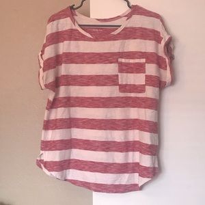 🔥Merona striped red & white shirt w/ pocket